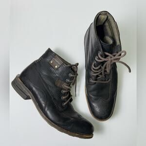 CAT Caterpillar Brown Leather Wingtip Lace Up Boots Size 11
